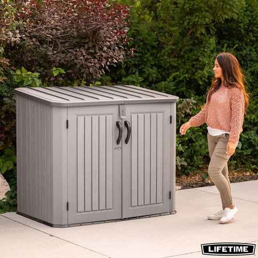 5ft x 3ft (1.5 x 0.9m) Horizontal Wood-Look Storage Shed - 1,300 Litre Capacity, Model 60350