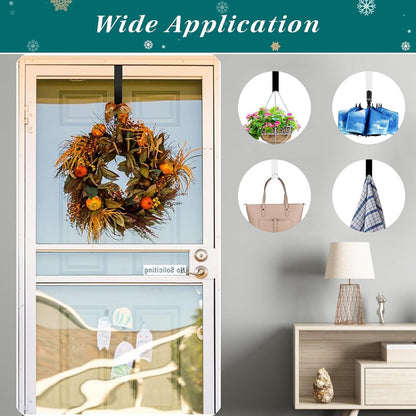 12-Inch Black Metal Wreath Hanger for Door Display - Ideal for Christmas, Halloween, Easter, and Wedding Decorations in Home and Office